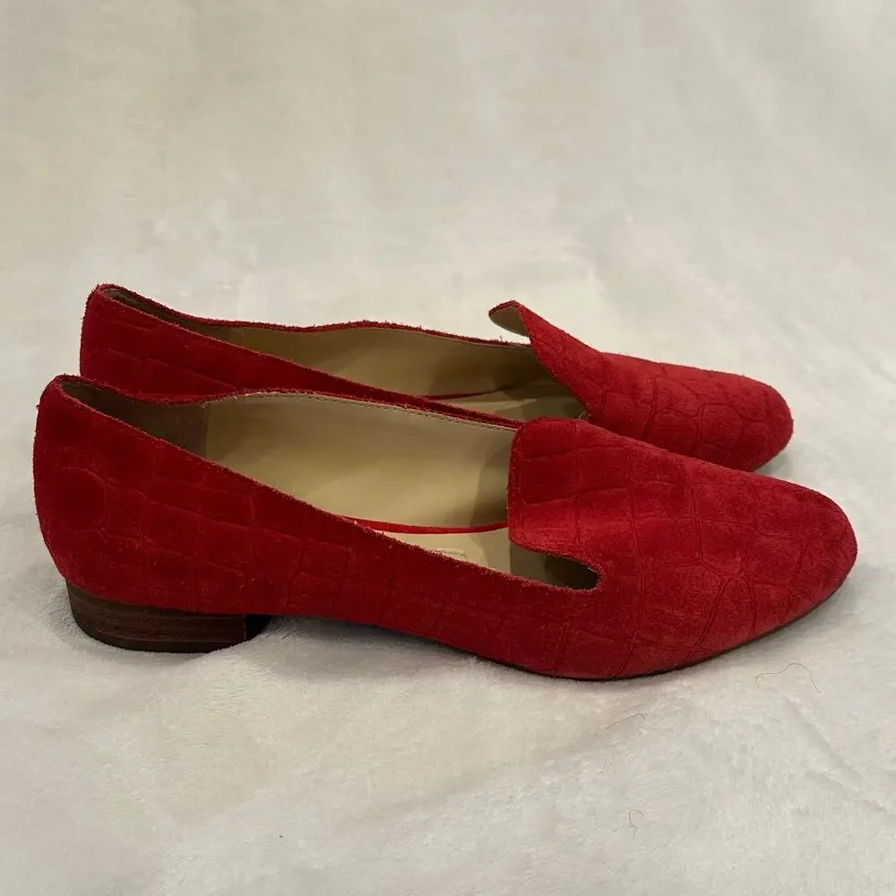 Vince Camuto Red Suede Shoes sz 7.5 VP Melley Pointed Toe Flats - Picture 7 of 7